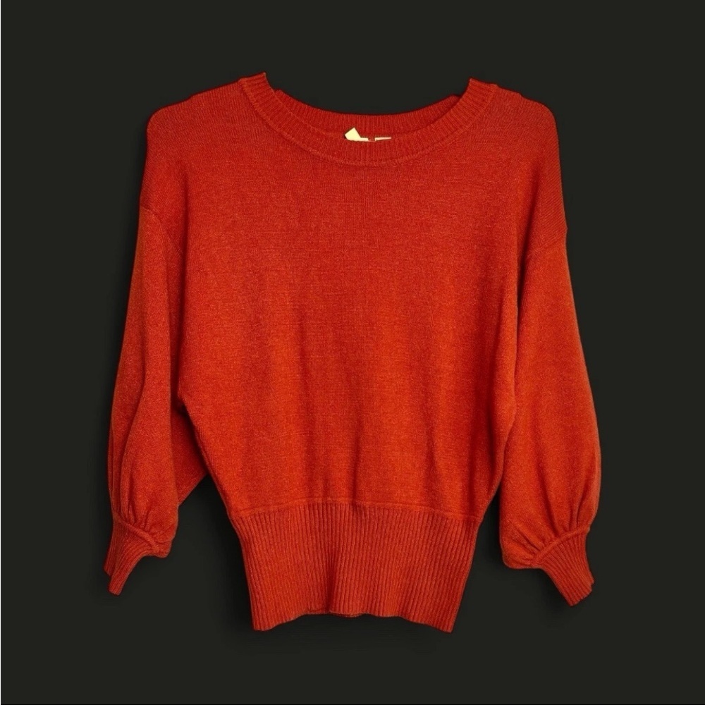 Anthropologie Moth Sz S Cabin Sweater Balloon
Dolman Sleeve Burnt Orange Fall EC - Picture 2 of 11